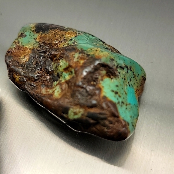 Natural Royston Pilot Mountain Fox Blue Gem Turquoise Polished 2 Specimen Nugget - Picture 9 of 12